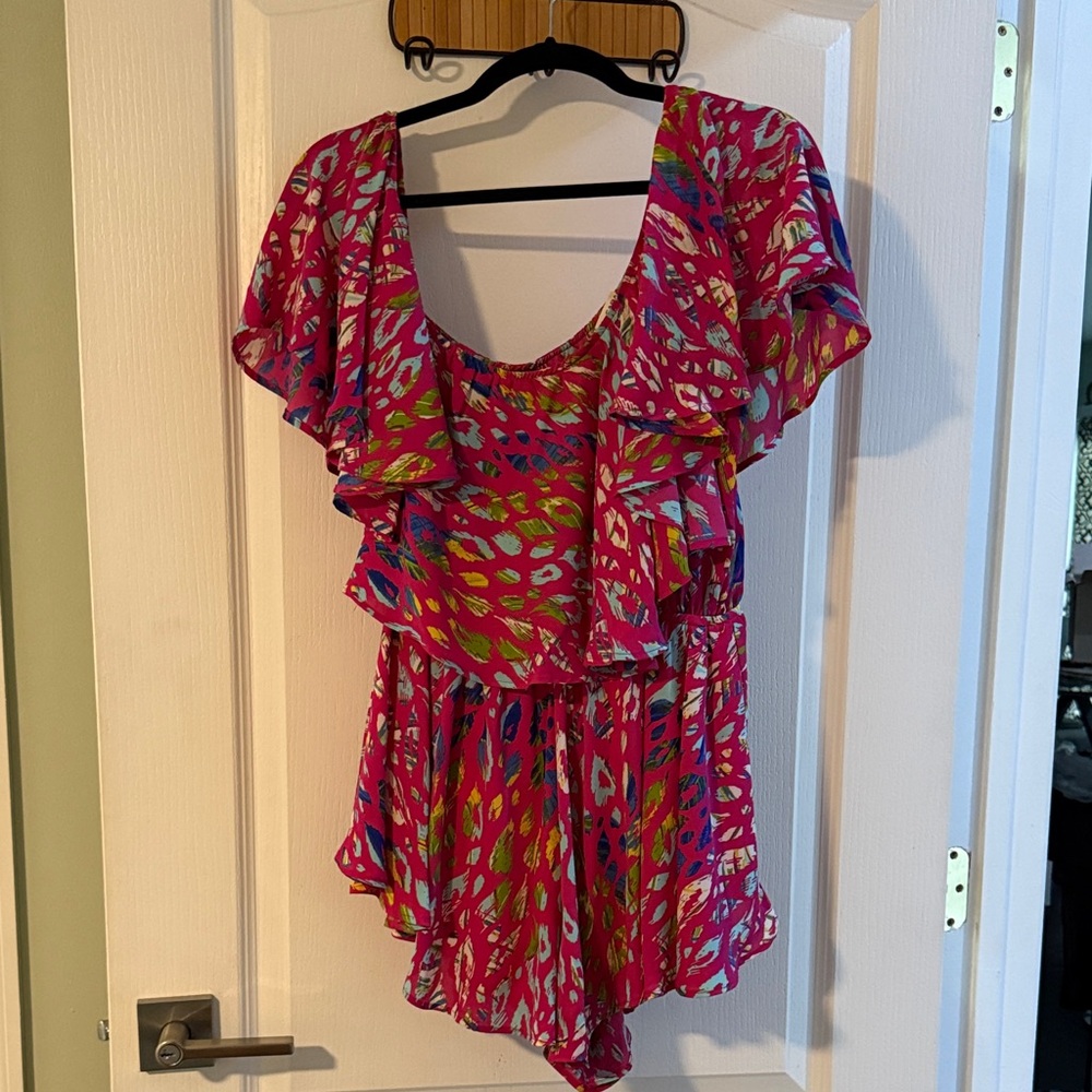 Vibrant Pink Patterned Jumpsuit